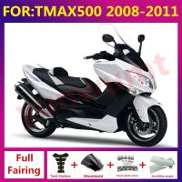 ชุดแฟริ่งเต็มรถจักรยานยนต์ ABS ใหม่เหมาะสำหรับ TMAX500 XP500 TMAX T-MAX 500 2008 2009 2010 2011ชุดแฟริ่งเต็มชุดสีดำขาว