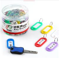 【DT】 hot  50pcs/lot keychain label Key Tags label Numbered Name Baggage Tag ID Label Name Tags With Split Ring