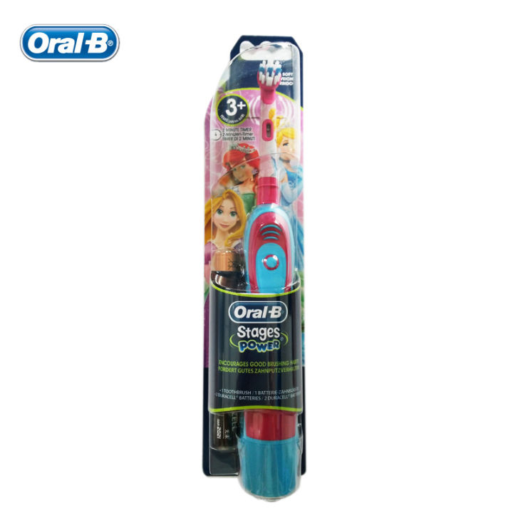 Oral-B Children Battery Powered Electric Toothbrush Oral Dental Clean Waterproof Kids Toothbrush Replace Heads For Age 3+