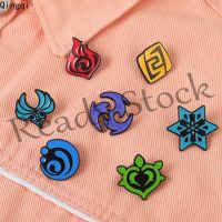 【hot sale】 ✟☎ B36 Genshin Impact Enamel Pin Cartoon Seven Elements Brooch Badges Game Fans Lapel Pin Anime Jewelry Gift