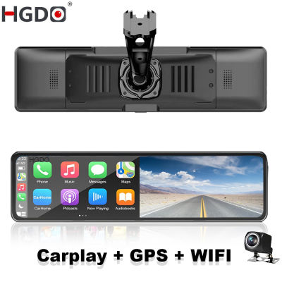 HGDO กล้องติดรถยนต์ T160 4K กล้องติดรถยนต์แอนดรอยด์กระจกมองหลังดีวีอาร์อัตโนมัติจีพีเอสเครื่องบันทึกวีดีโอกล้องสำหรับรถยนต์ FM WIFI เสียงสิริตัวติด87
