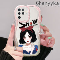 เคส Chenyyka สำหรับ OPPO A94 4G F19 Pro Reno 5F Reno 5 Lite เคสเนื้อครีมสีขาวรูปเด็กผู้หญิงกันกระแทกแบบใสนิ่มเคสมือถือเคสโปร่งใสลายกล้องถ่ายรูปที่สร้างสรรค์เคสซิลิกาเจลฝาครอบป้องกัน