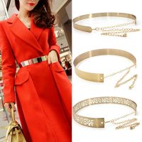 【CW】 Fashion Adjustable Metal Waist Gold Color Plate Chains Belts Mirror Waistband 2020