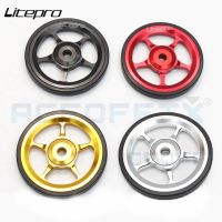 Litepro Easywheel 22G น้ำหนักเบาเป็นพิเศษสำหรับจักรยานพับได้ Brompton CNC ชั้นวางของอลูมิเนียมที่วางของท้ายจักรยานล้อง่าย1คู่