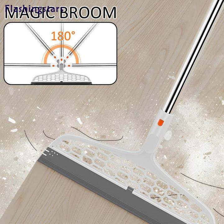 Floor Squeegee Broom for Floor Magic Broom 180° Rotatable Floor
