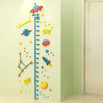 UFO Rocket Height Measure Wall Sticker Cartoon Growth Chart Kid  Room Mural Home Decor Gift DIY Wall Decal Cartoon Giraffe Ruler