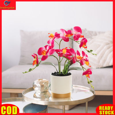 LeadingStar RC Authentic 3 Heads Artificial Butterfly Orchid Bonsai Simulation Fake Potted Plants For Home Bedroom Living Room Decoration