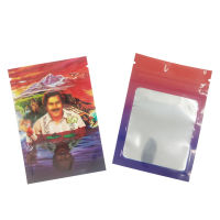 100Pcslot 7x10cm Cartoon Mylar Foil Clear Window Zip Lock Recyclable Pouches Tear Notch Zipper Candy Chocolate Storage Bag