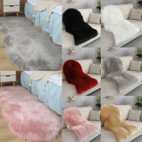 Luxury Rectangle Soft Sheepskin Fluffy Area Rug Long Hair Solid Mat Seat Pad Faux White Fur Car Shaggy Living Room Home Decor