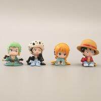 Bandai นิเมชั่นการ์ตูนราชาโจรสลัดนั่งทำมือ4สไตล์ Luffy Zoro หนุ่ม Namiluo ของเล่นชื่อของเล่นของเล่น