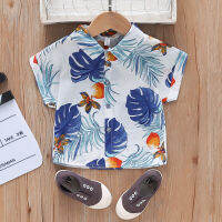 【cw】2022 New Boy Shirt Summer Short-sleeved Hawaiian Resort Style Kawaii Clothing Floral Top Suits For Boys 2-6 Camisas Cute Shirts