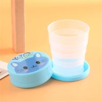 1PC Cute Cartoon Portable Telescopic Cup Reusable Folding Cup Creative Travel Cup Birthday Gift Collapsible Drinking Cup 100ml