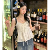 Mori Womens Vest With Lace Stringy Selvedge Small Sling Womens Summer Outer Wear Sweet Cute Top Design Doll Shirt