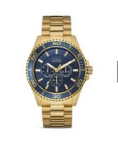 GUESS 40mm STEEL W0172G5 Mens Mutlifunction Gold-Tone Blue Dial ของแท้ประกันศูนย์