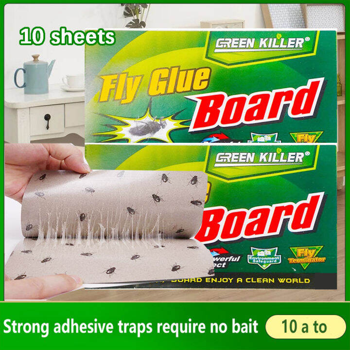 10pc Fly Catcher Glue Board Fly Trap Board Traps Fruit Flies Kitchen