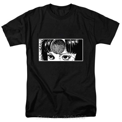 Summer Fashion Men Casual Tees Uzumaki Shirt Junji Ito Horror Manga Shirts Male Funny T-Shirt Harajuku Streetwear