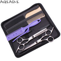 Barber Scissors Set 5.5" 6 AQIABI Japan Steel Thinning Shears Hair Cutting Scissors Hair Scissors Hairdressing Scissors A1001