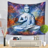 Indian Buddha Statue Tapestry Wall Hanging Wall Cloth Chakra Tapestries Psychedelic Yoga Carpet Home Decoration