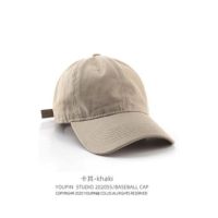 original Summer washed cotton solid color Japanese baseball cap ins men and women black Korean version soft top peaked hat tide