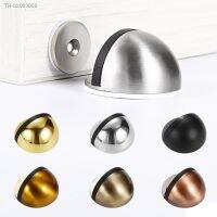 ✁☜∋ Stainless Steel Magnetic Door Touch Punch-free Door Stopper Magnetic Suction Rubber Semi-circle Anti-collision Door Stop