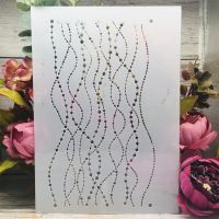 A4 29 ซม. Thin Line Dot DIY Layering Stencils ภาพวาดสมุดภาพสี Embossing อัลบั้มตกแต่งแม่แบบ-hsdgsda