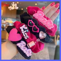 DILER สีทึบทึบ ตุ๊กตาบาร์บี้ scrunchie อีลาสติก แฟชั่นสำหรับผู้หญิง เชือกมัดผม ที่มัดผม อุปกรณ์เสริมผม ยางรัดผม สำหรับผู้หญิง