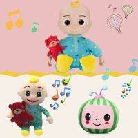 ♝Cocomelon ผ้ากำมะหยี่มีเสียงดนตรีตุ๊กตากล่องเพลง Dxh74r แตงโมนุ่มของเล่นก่อนนอน Boneka Mainan สำหรับเด็กทารก