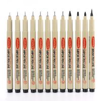 Pigma Micron Pen เข็ม Soft Brush Drawing Pen 005 01 02 03 04 05 08 1.0 แปรง Art Makers Liner ปากกาวาดหมึกสีดำ