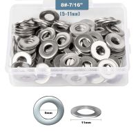 110pcs M5 Flat Washer Stainless Steel Metal Big Wider Plain Fender Gasket for Screws and Bolts