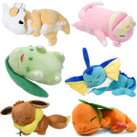 Kawaii Pokemon Sleep Cubone Chikorita Slowpoke Vaporeon Charmander Soft Plush ของเล่นน่ารัก Psyduck Eevee ตุ๊กตา Peluche ตุ๊กตาเด็ก