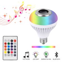 【New-store】 E27 LED RGB สมาร์ทหลอดไฟ12วัตต์หรี่แสงได้ไร้สายบลูทูธเพลงเล่นหลอดไฟที่มี24โหมดการควบคุมระยะไกลเพื่อ Ios/android