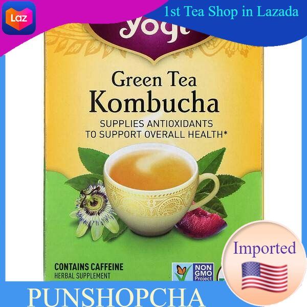 yogi-tea-organic-green-tea-kombucha-16-tea-bags-ชาสมุนไพร-ชาออแกนิค-ชาเพื่อสุขภาพ