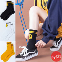 ?Hot Hit? Smiley Face Sock ถุงเท้าสตรีทแฟชั่นลายยิ้ม ? แฟชั่นฮอตฮิต งานผ้าหนา ยาวครึ่งแข้ง/ ถุงเท้าผู้ชาย ถุงเท้าผู้หญิง