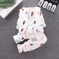 Children Clothes Carrot Sleepwear Kid Homewear Cartoon Print Casual Tops+pants Pajamas 2pcs Sets Baby Girl Pajamas