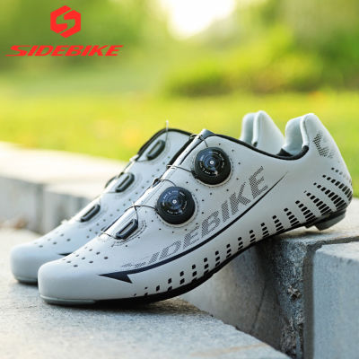 Sidebike รองเท้าผ้าใบสำหรับขี่3M รองเท้าปั่นจักรยานแบบมืออาชีพ,Sepatu Road Bike คาร์บอนแบบล็อกตัวเองน้ำหนักเบา