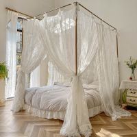 【LZ】✾  new French lace floor-to-ceiling mosquito net princess style high-end palace style three-door encrypted bed curtain thickened