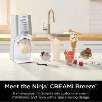 นินจา®Creami Breeze™เครื่องทำน้ำแข็งเครื่องทำครีมและแช่แข็งพร้อมโปรแกรม5สัมผัสเดียว-ขาว,NC100