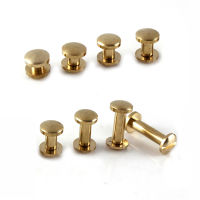 10pcs ทองเหลือง Binding ชิคาโกสกรู NAIL STUD Rivets สำหรับอัลบั้มรูปหนัง CRAFT Studs เข็มขัดกระเป๋าสตางค์ตัวยึด 8 มม.โดมหมวก-Shief