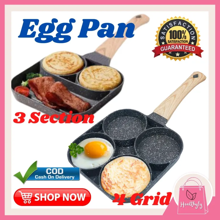 [healthyfy] 3 Section Or 4 Grid Nonstick Egg Frying Pan Egg Pan Fryer Non Stick Egg Pan 4