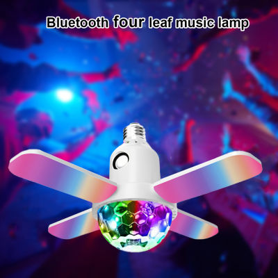 【คลังสินค้าพร้อม】Zir Mall Original E27 LED Four-Leaf Music Light 24W/50W Bluetooth Colorful Voice-Activated Folding Bulb Light Deformable Ceiling Light With Remote Control Dimmable RGB Color Changing Light