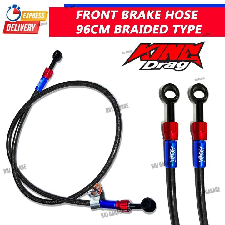 Front Brake Hose 96cm Braided type king drag black all mio/nmax/aerox