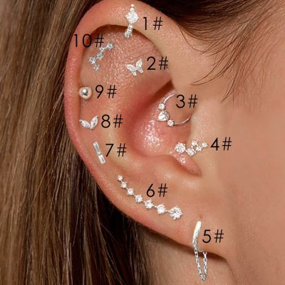【YP】 Y2k Ear Piercing 1PC Helix Daith Snug Earrings for Cartilage Clicker Septum With Chain Jewelry
