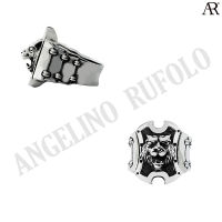 ANGELINO RUFOLO Ring ดีไซน์ Lion Shield แหวนผู้ชาย Stainless Steel 316L(สแตนเลสสตีล)คุณภาพเยี่ยม สีเงิน