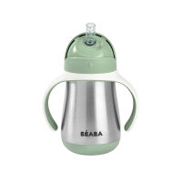 BEABA กระติกน้ำหัดดื่มสแตนเลส Stainless Steel Straw Cup 250ml - Frosty Green