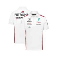 2023 Mercedes AMG Petronas F1 Racing Team Polo Tshirt White Sport Tee Short Sleeve Unisex Plus Size