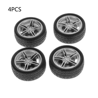 Ready Stock 4pcs Simulation Rubber Wheel Tire Wheel Toy Model DIY RC Spare Parts