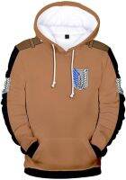 WANHONGYUE Anime Attack on Titan Shingeki No Kyojin Hoodie Sweatshirt 3D Print Pullover Sweater Hooded Tracksuit 768/24 XL