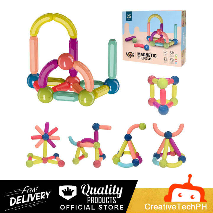 25pcs Bar Blocks Toys For Kids Balls and Rods