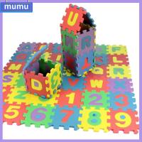 MUMU 1/2sets 36pcs นุ่มนุ่มๆ การเล่นสำหรับทารกวัยกำลังคลาน ปริศนา3D พรมปริศนาเพื่อการศึกษา จิ๊กซอว์โฟม EVA บล็อกตัวอักษรและตัวเลข พรมพรมปริศนา