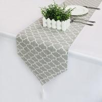 【LZ】﹍♠  Cotton Linen Jacquard Table Runner Cotton Table Cloth Cover with Tassels Table Runners Hotel Wedding Party Dining Table Decor